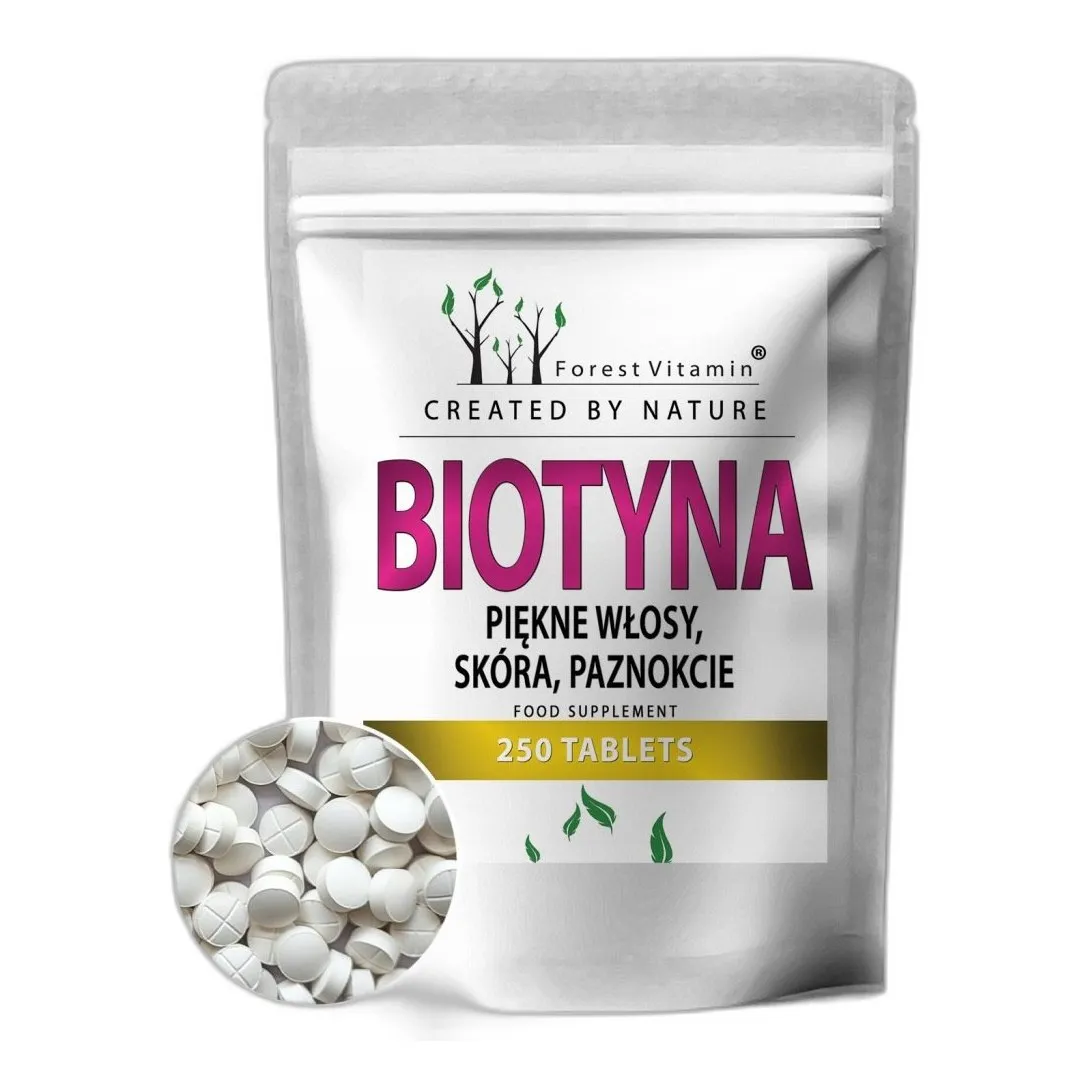 BIOTYNA 2500 µG 2,5MG 250tabs B7 WYPADAJĄCE WŁOSY SKÓRA PAZNOKCIE WITAMINA — zdjęcie 1