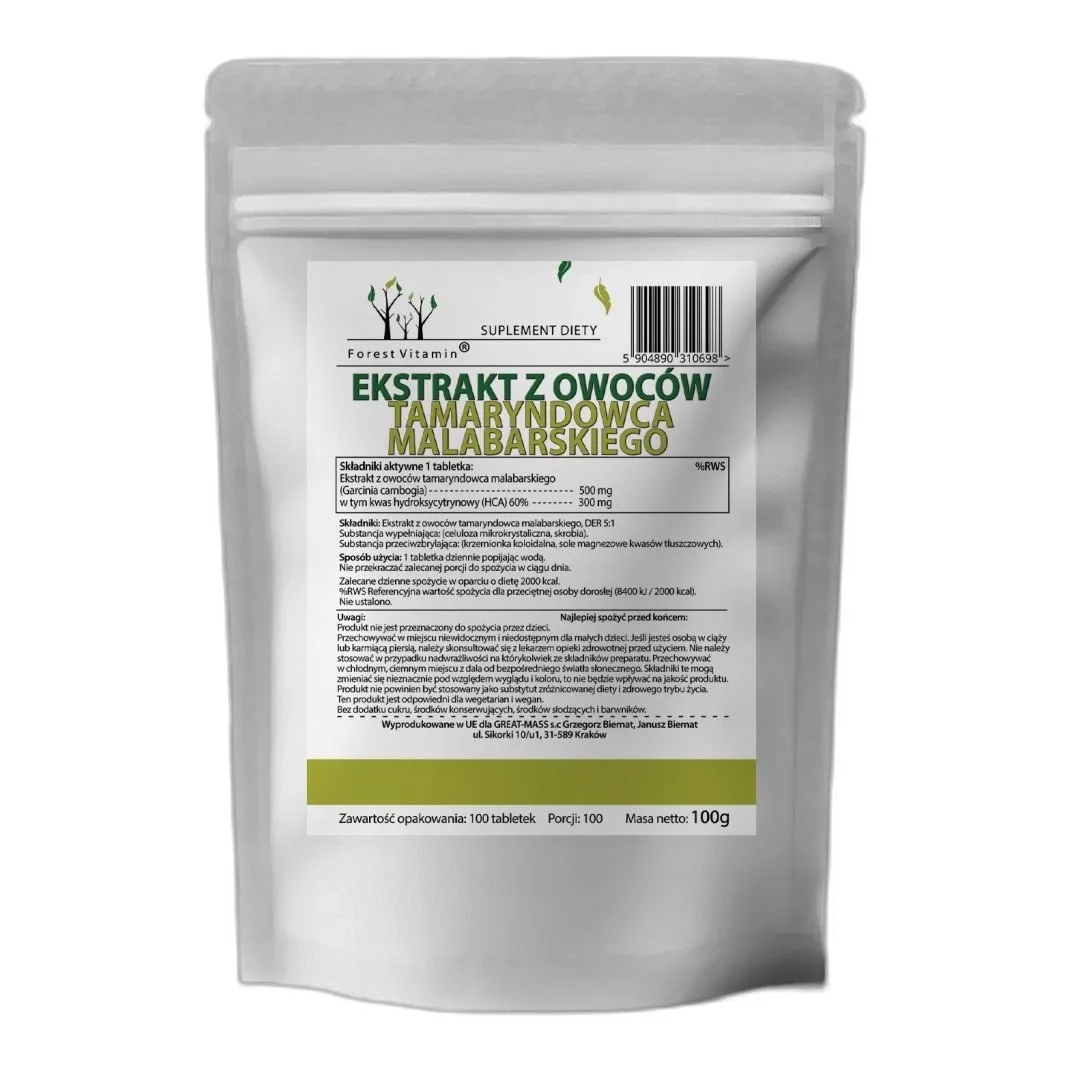 Garcinia Cambogia 100tabl odchudzanie metabolizm spalanie tłuszczu — zdjęcie 3