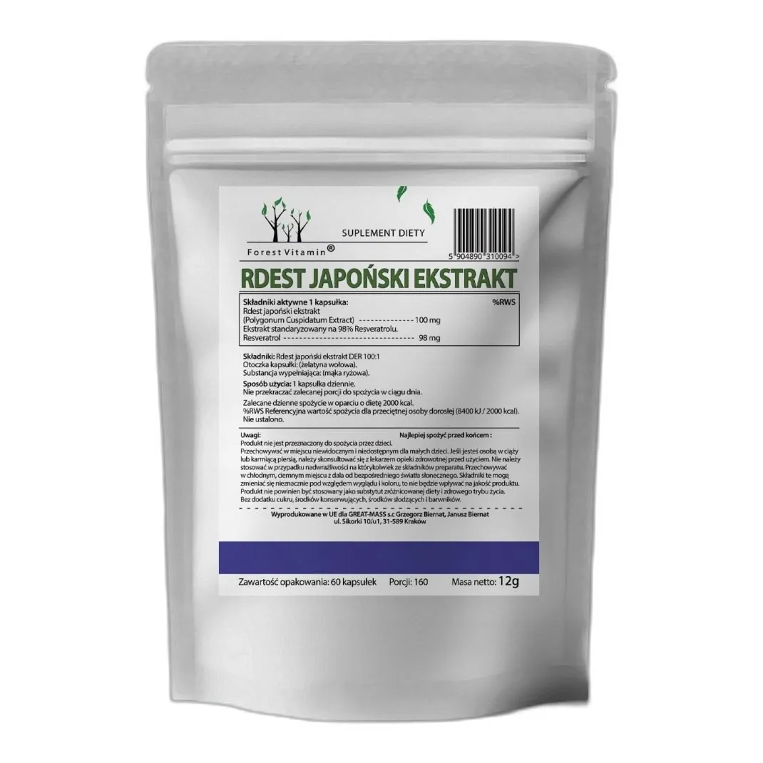 Resweratrol 60 kaps – ekstrakt, antyoksydant, serce — zdjęcie 3