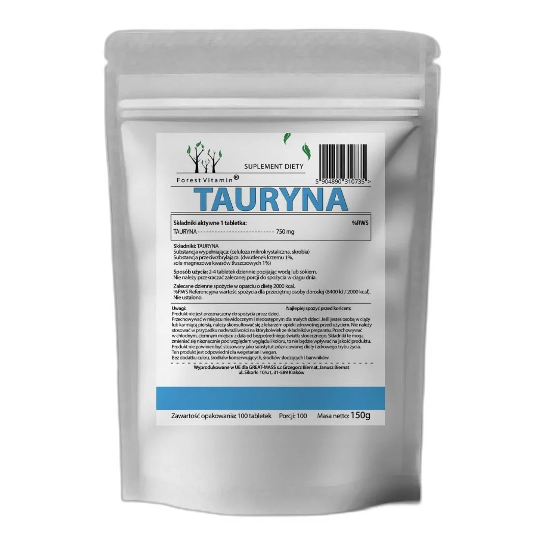 TAURYNA 750mg TAURINE 100tab MOCNA REGENARACJA — zdjęcie 3