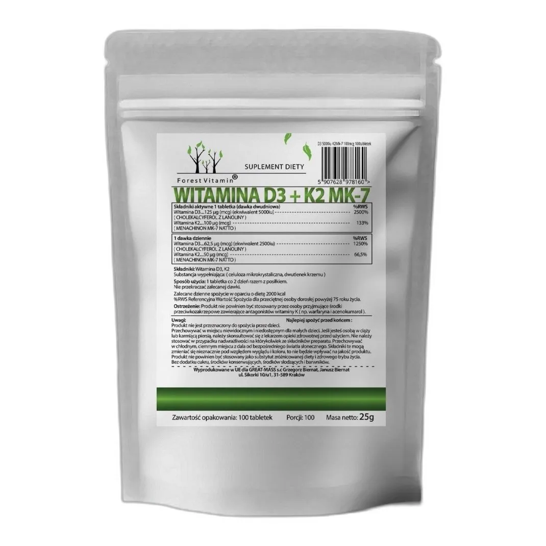 Witamina D3 5000 IU z witaminą K2 MK-7 — zdjęcie 3