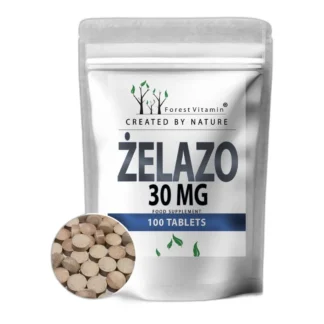 ŻELAZO 30mg PRZYSWAJALNE ORGANICZNE 100tab MOCNE FUMARAN ŻELAZA — zdjęcie 1